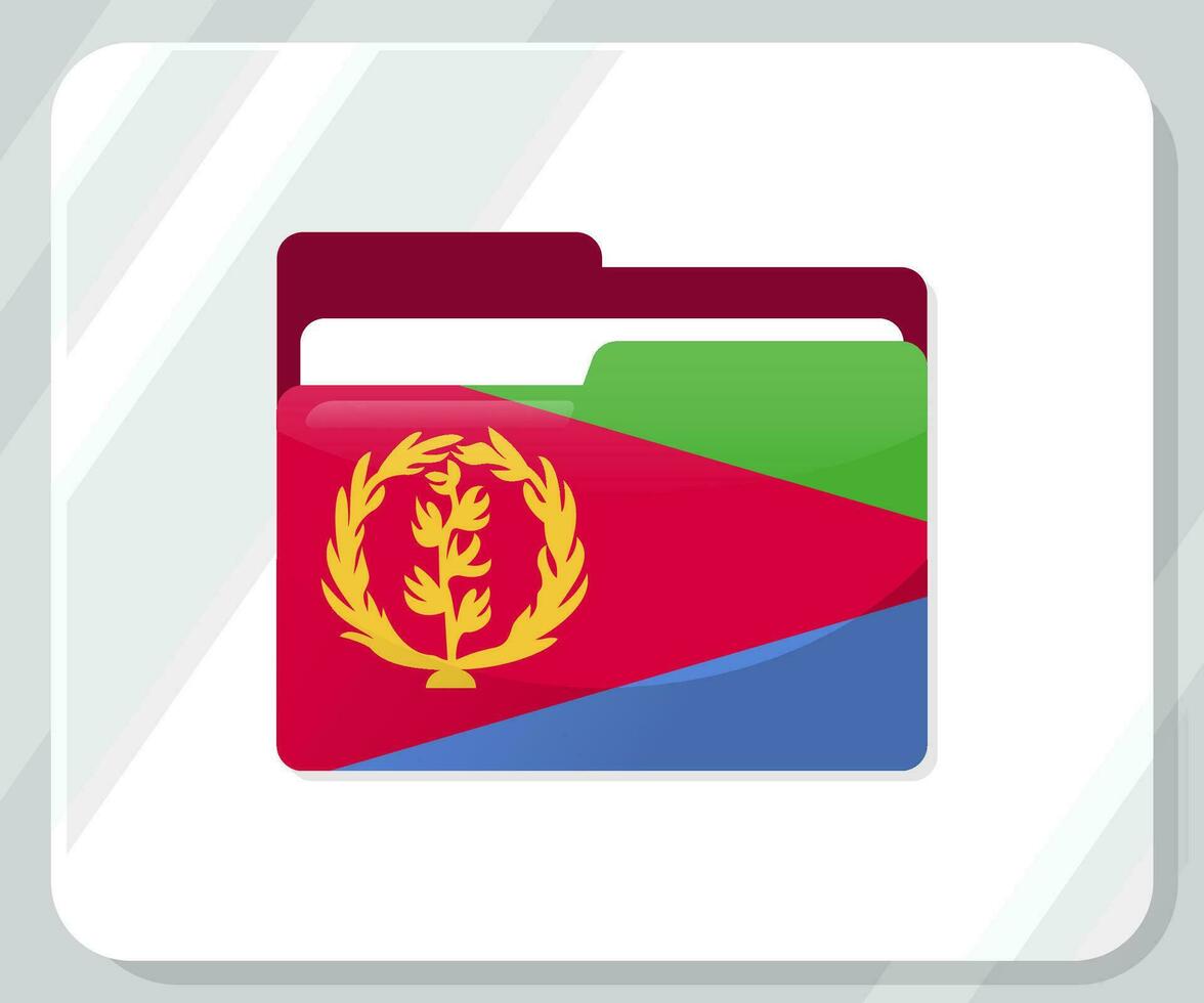 Érythrée brillant dossier drapeau icône vecteur