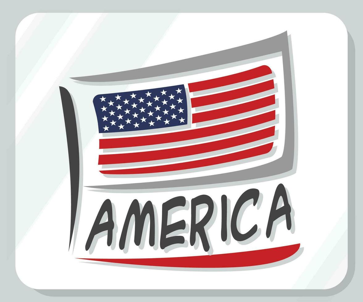 Amérique graphique fierté drapeau icône vecteur