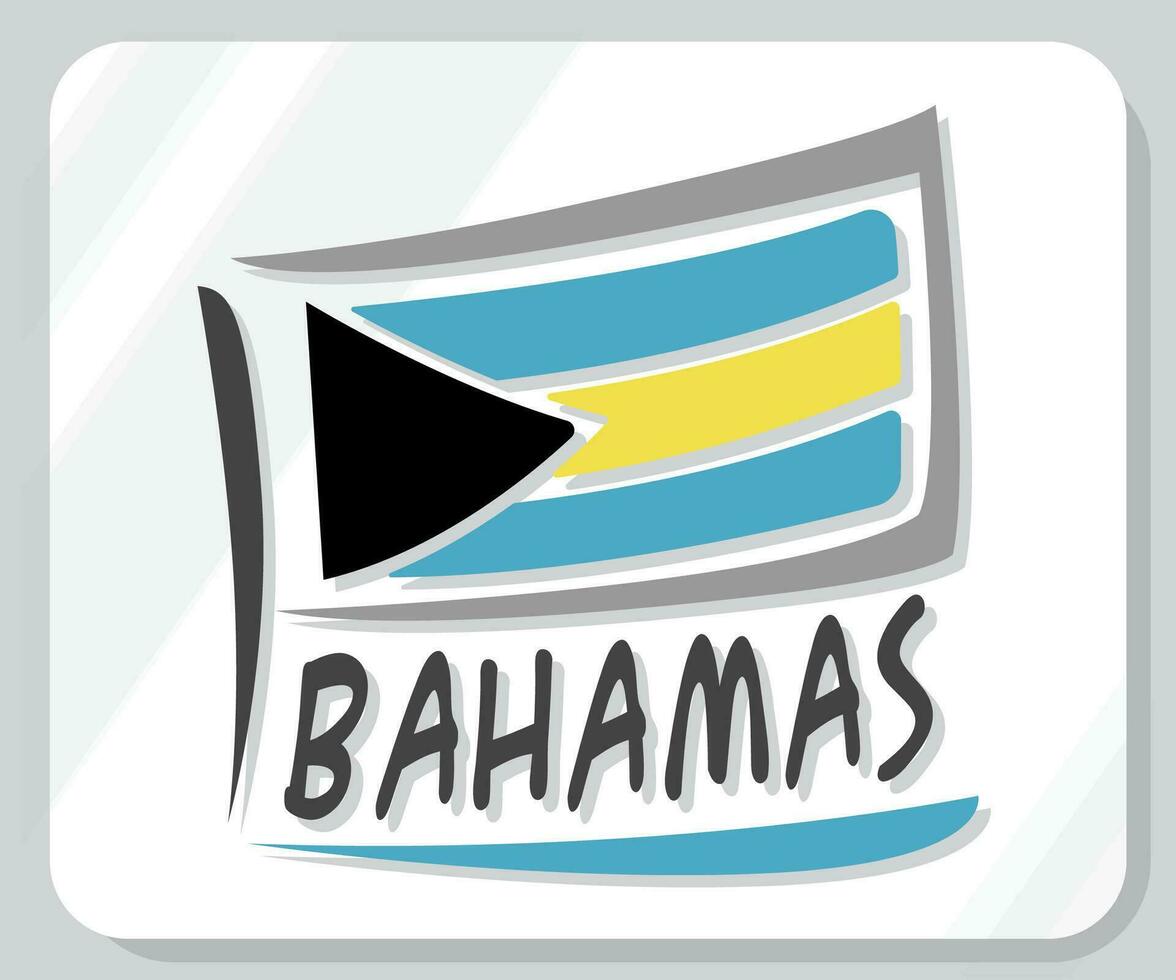 Bahamas graphique fierté drapeau icône vecteur