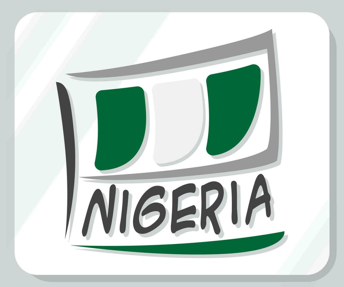 Nigeria graphique fierté drapeau icône vecteur