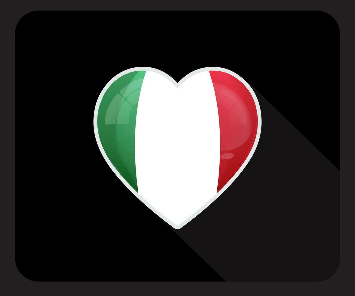 Italie l'amour fierté drapeau icône vecteur