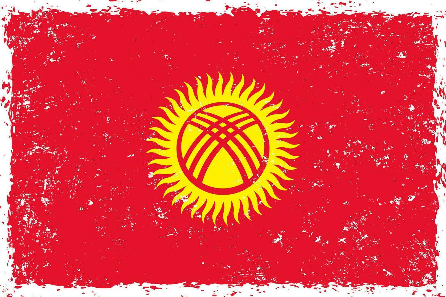 Kirghizistan drapeau grunge affligé style vecteur