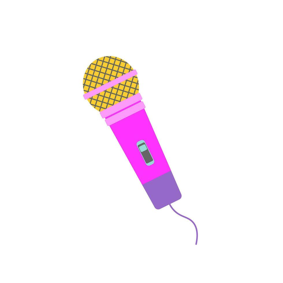 rétro 90's la musique microphone vecteur illustration pour autocollants, logos, impressions, patchs et social médias