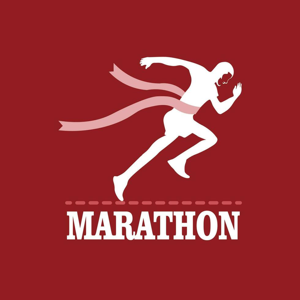 marathon logo silhouette sport vecteur