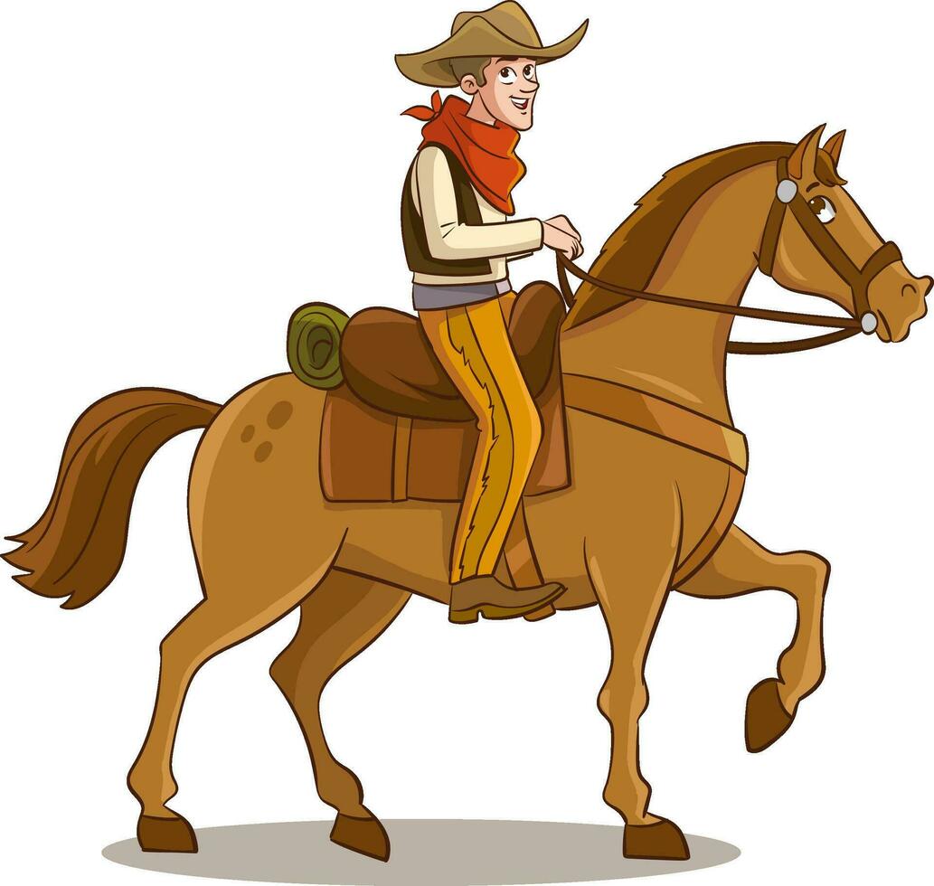 cow-boy personnage balade cheval. vecteur plat dessin animé illustration.heureux souriant cow-boy shérif personnage balade cheval. vecteur plat dessin animé illustration.cheval équitation cow-boy