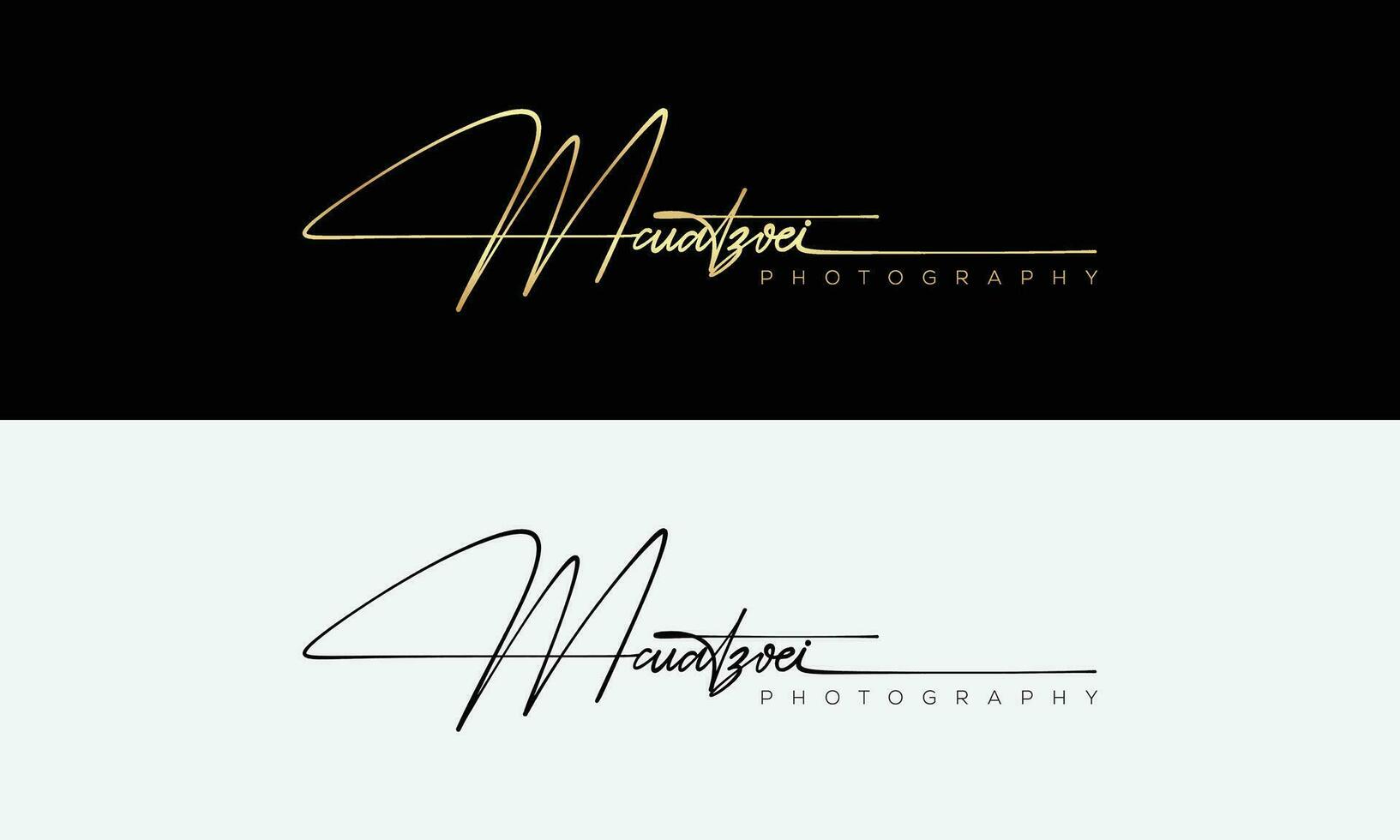 vecteur de modèle de logo de photographie d'écriture manuscrite. concept de logo de signature