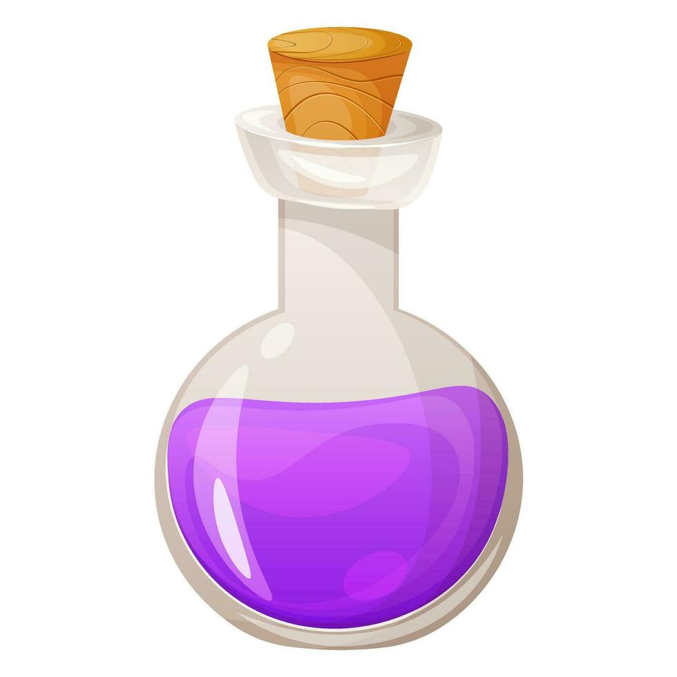 magique sorcière potion dans une verre bouteille vecteur