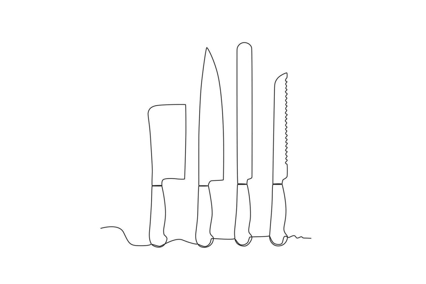 quatre sortes de des couteaux pour Coupe vecteur