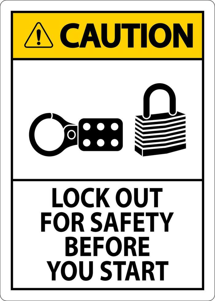 mise en garde signe, fermer à clé en dehors pour sécurité avant vous début vecteur