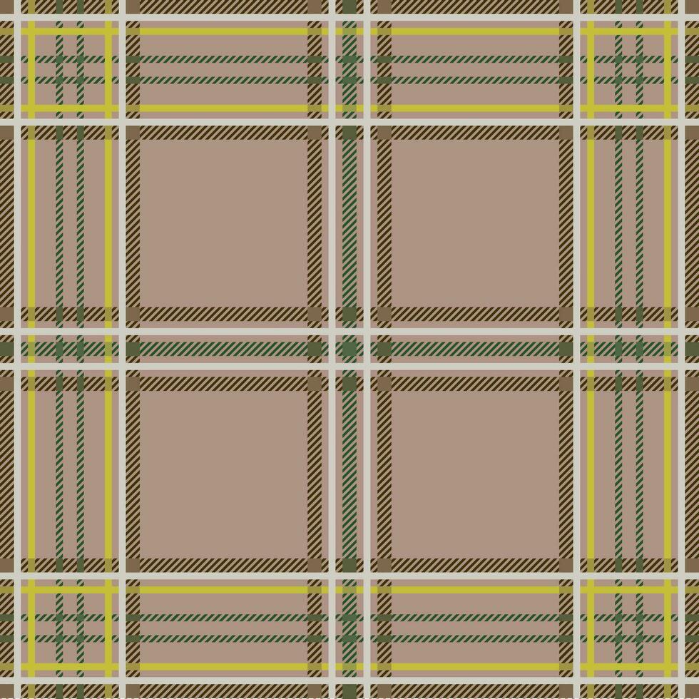 tartan plaid marron feuillage en tissu vecteur image