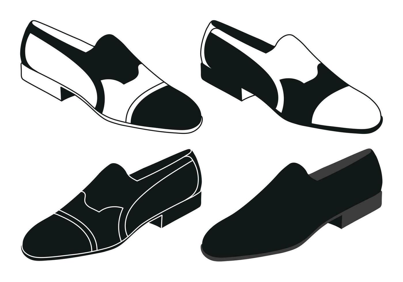 vecteur image de une silhouette de une paire de Pour des hommes chaussures. faible des chaussures