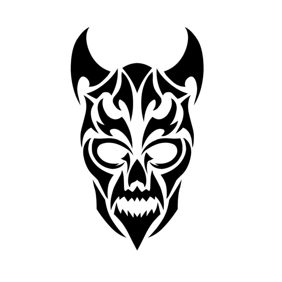 illustration vecteur graphique de conception tribal art abstrait diable visage tatouage