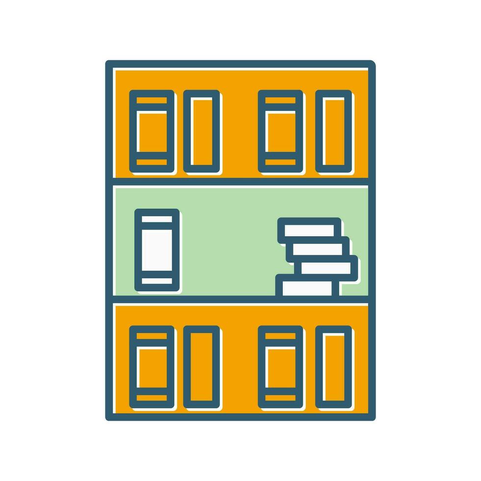 icône de vecteur d'étagère de livre