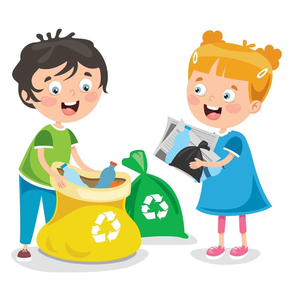 concept de nettoyage et de recyclage vecteur