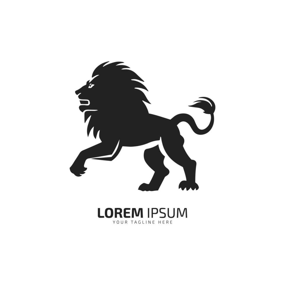 vecteur de saut Lion logo conception avec abstrait plein corps icône