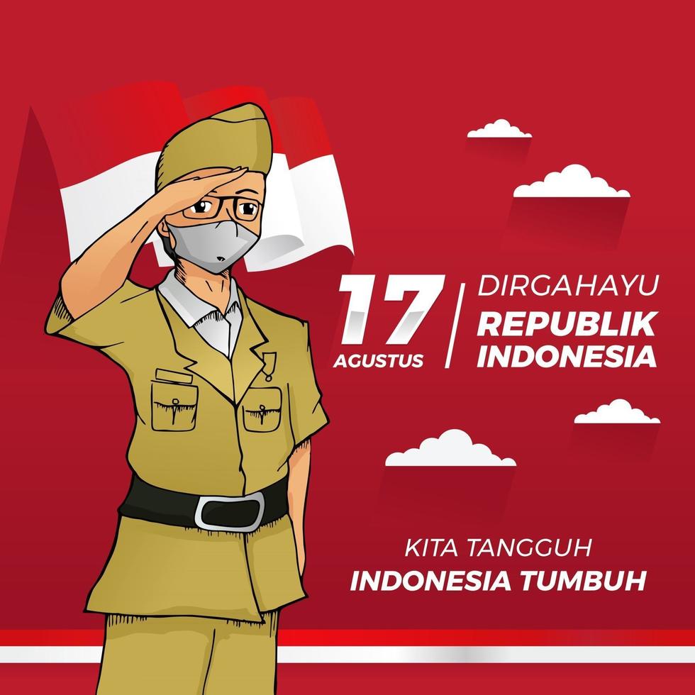dirgahayu indonésie fête de l'indépendance 17 août vecteur