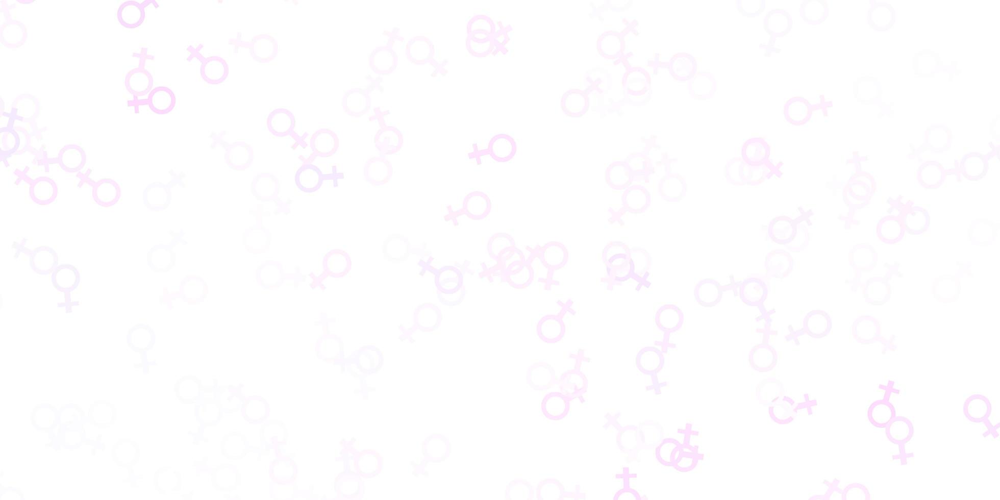 motif vectoriel violet clair avec des éléments de féminisme.
