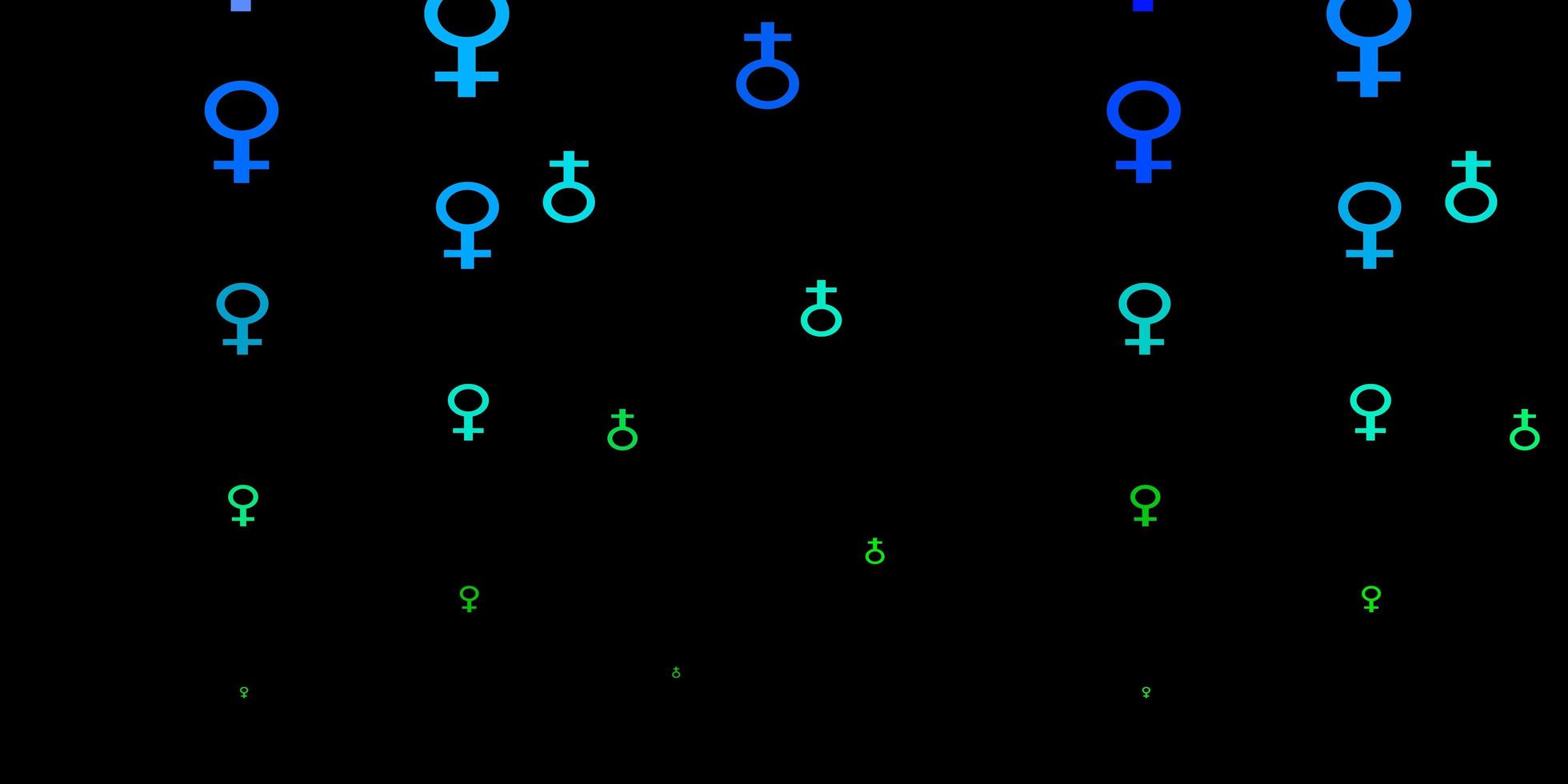 texture vectorielle multicolore sombre avec des symboles des droits des femmes. vecteur