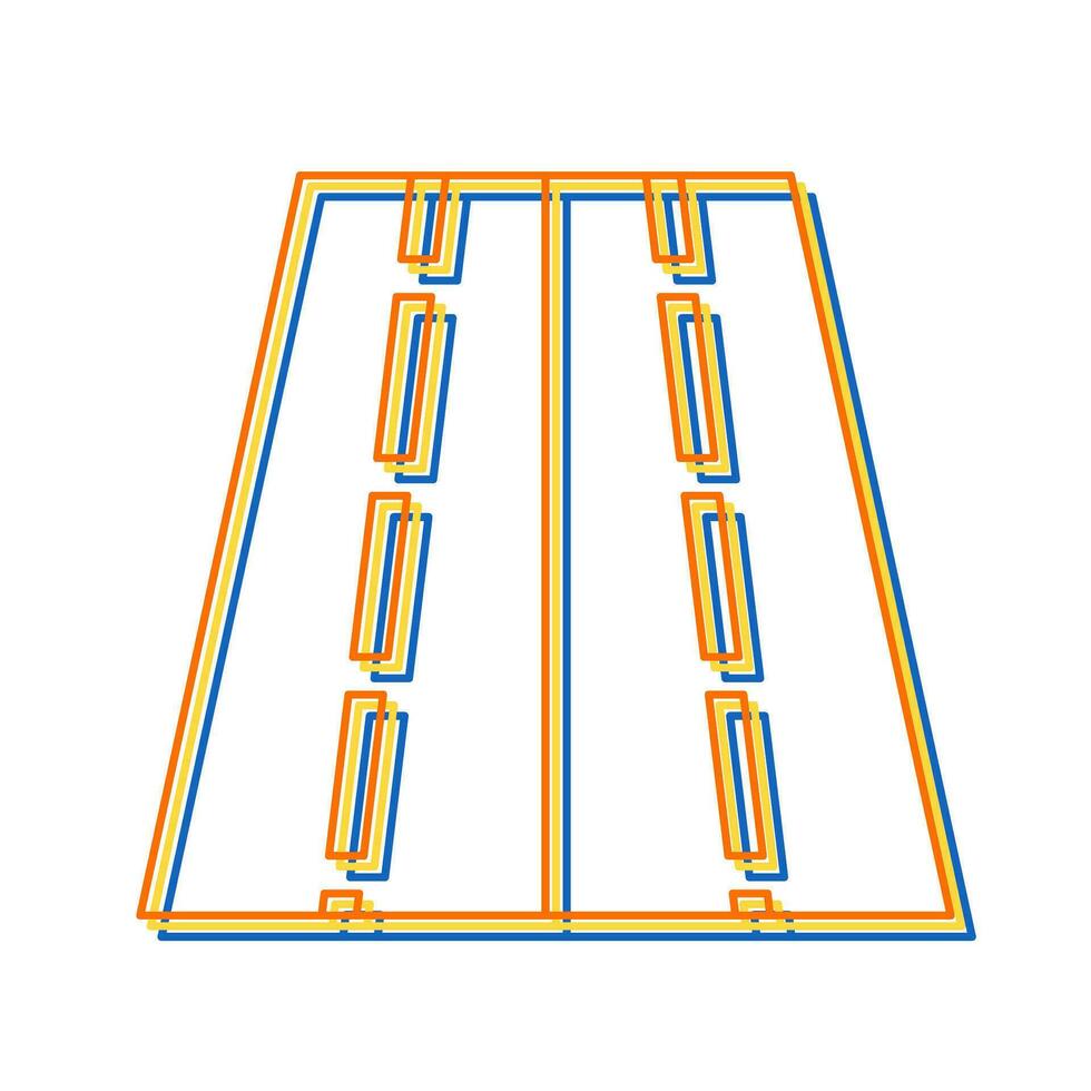 icône de vecteur de route à double sens