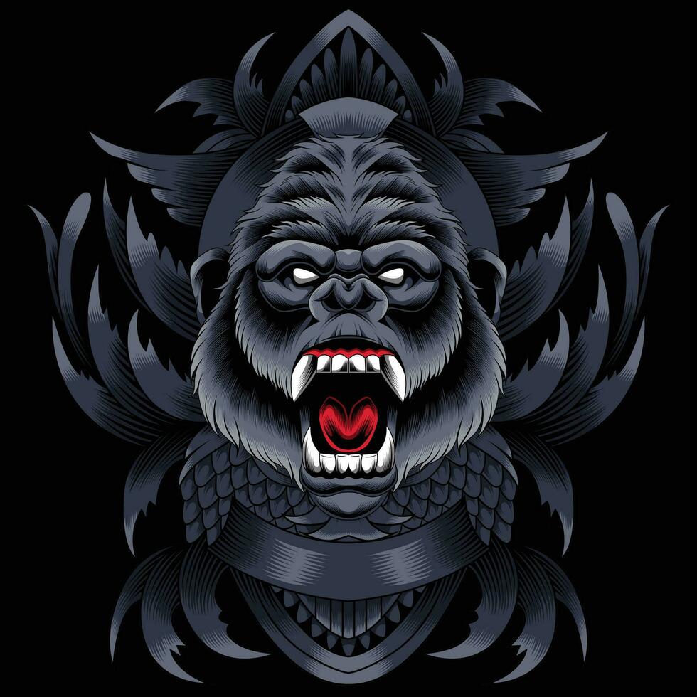 illustration vectorielle de tête de gorille vecteur