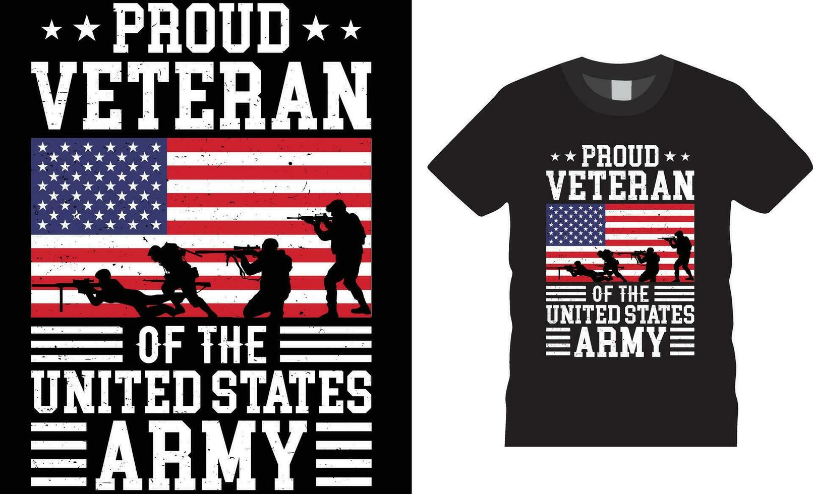 fier vétéran de le uni États armée américain vétéran T-shirt conception vecteur modèle.