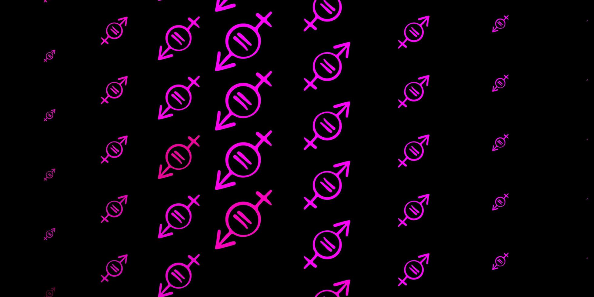 texture vecteur rose foncé avec symboles des droits des femmes.