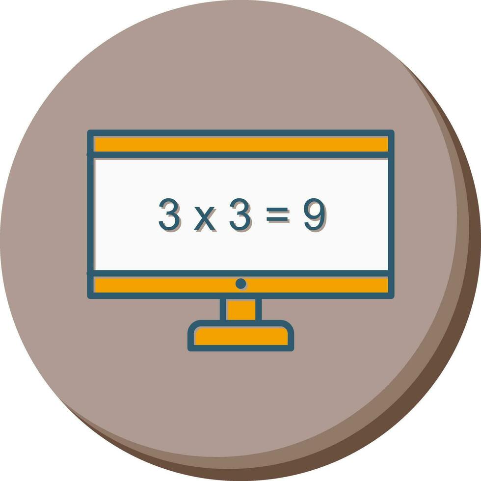 mathématiques dans l'icône de vecteur d'ordinateur