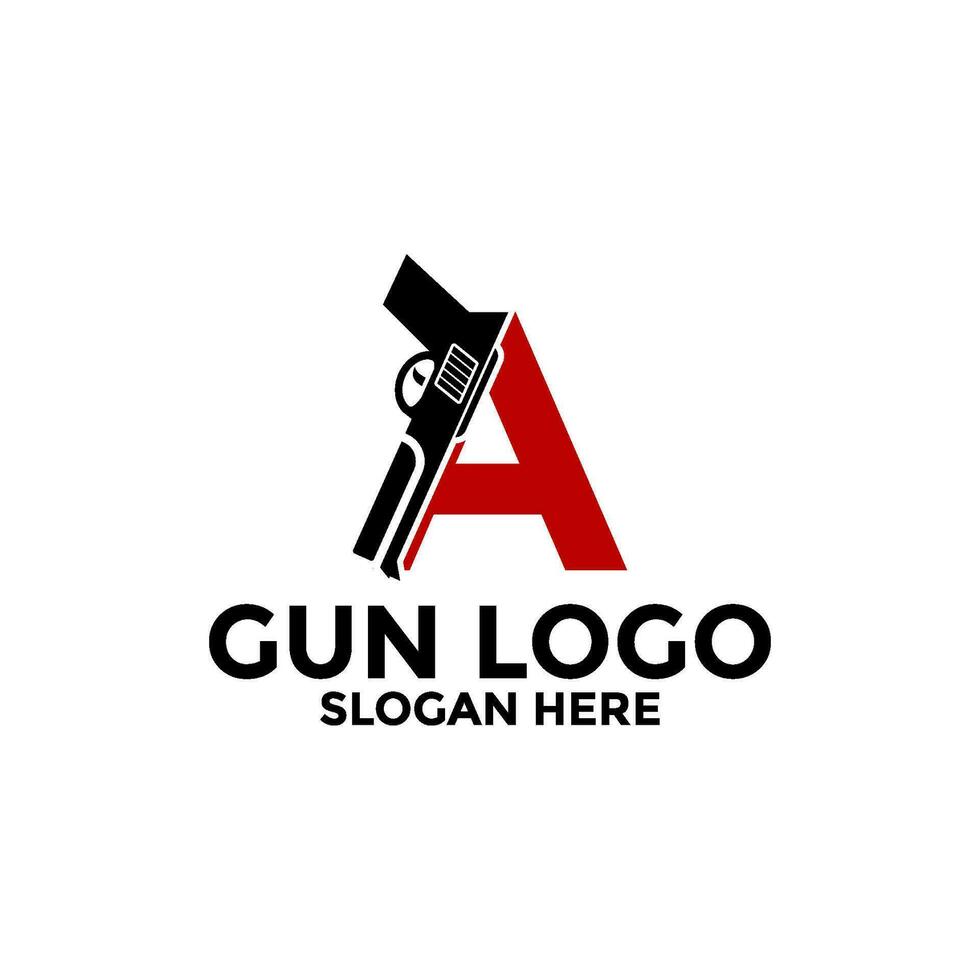 lettre une et pistolet logo icône conception, pistolet logo vecteur modèle