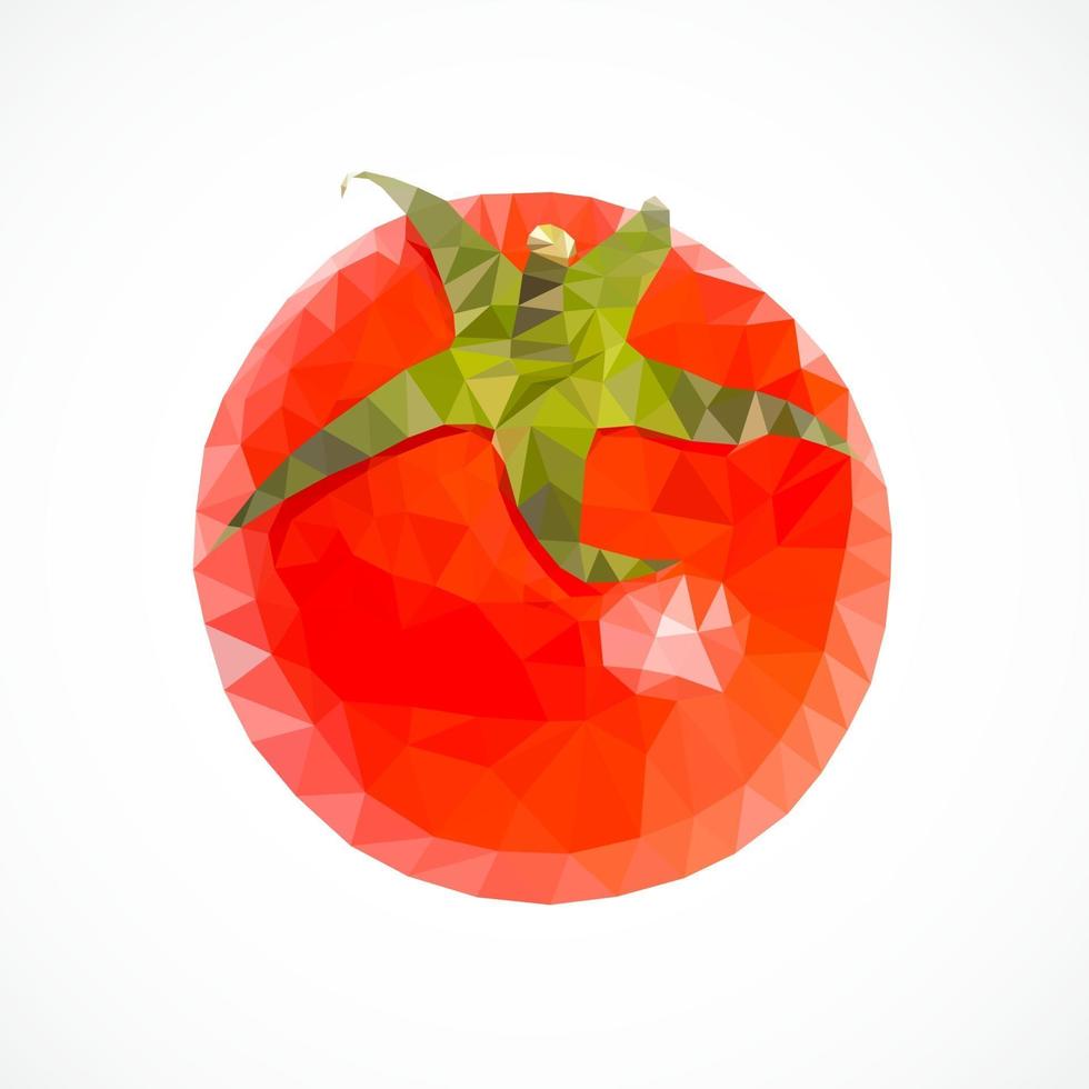 icône de tomate rouge polygonale de vecteur
