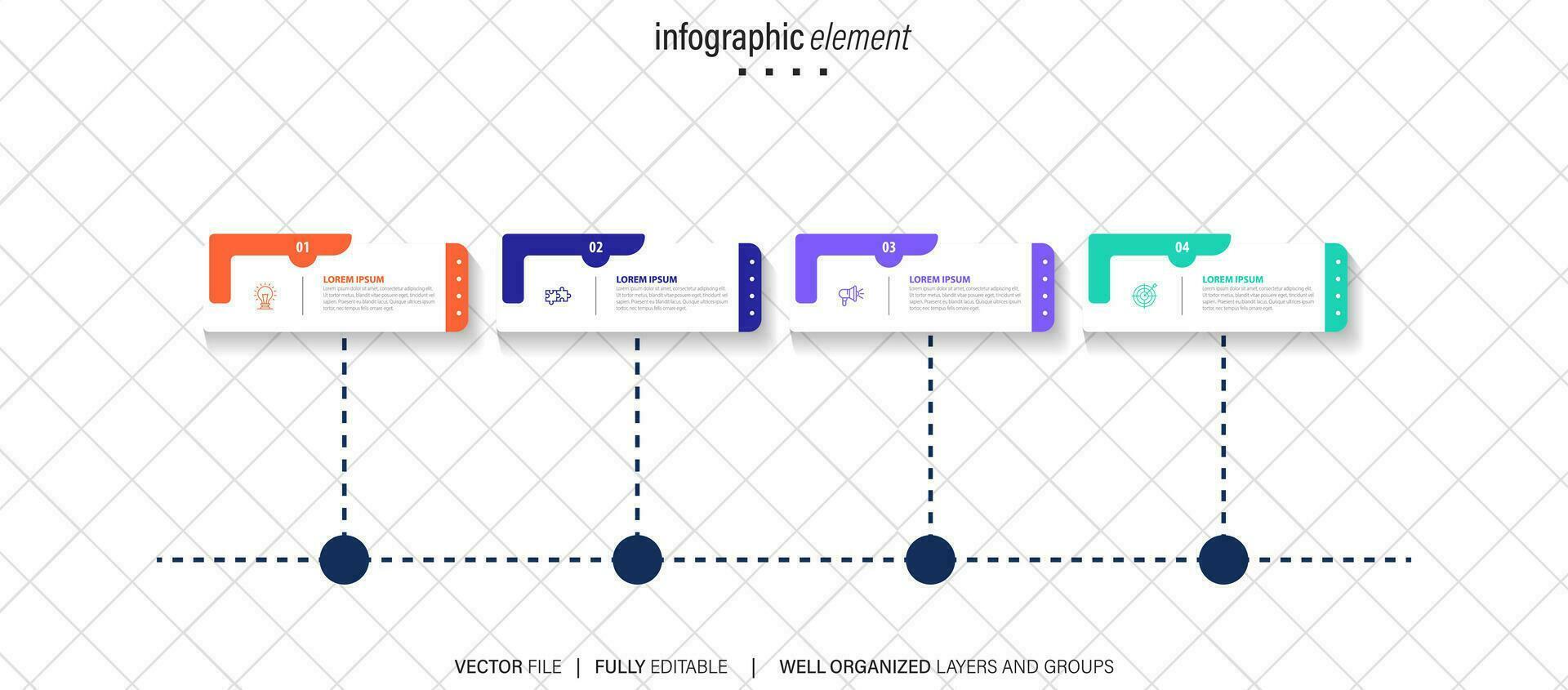 vecteur infographie chronologie conception modèle avec ligne des boites étiqueter, intégré cercles Contexte. chronologie infographie conception vecteur et commercialisation Icônes.