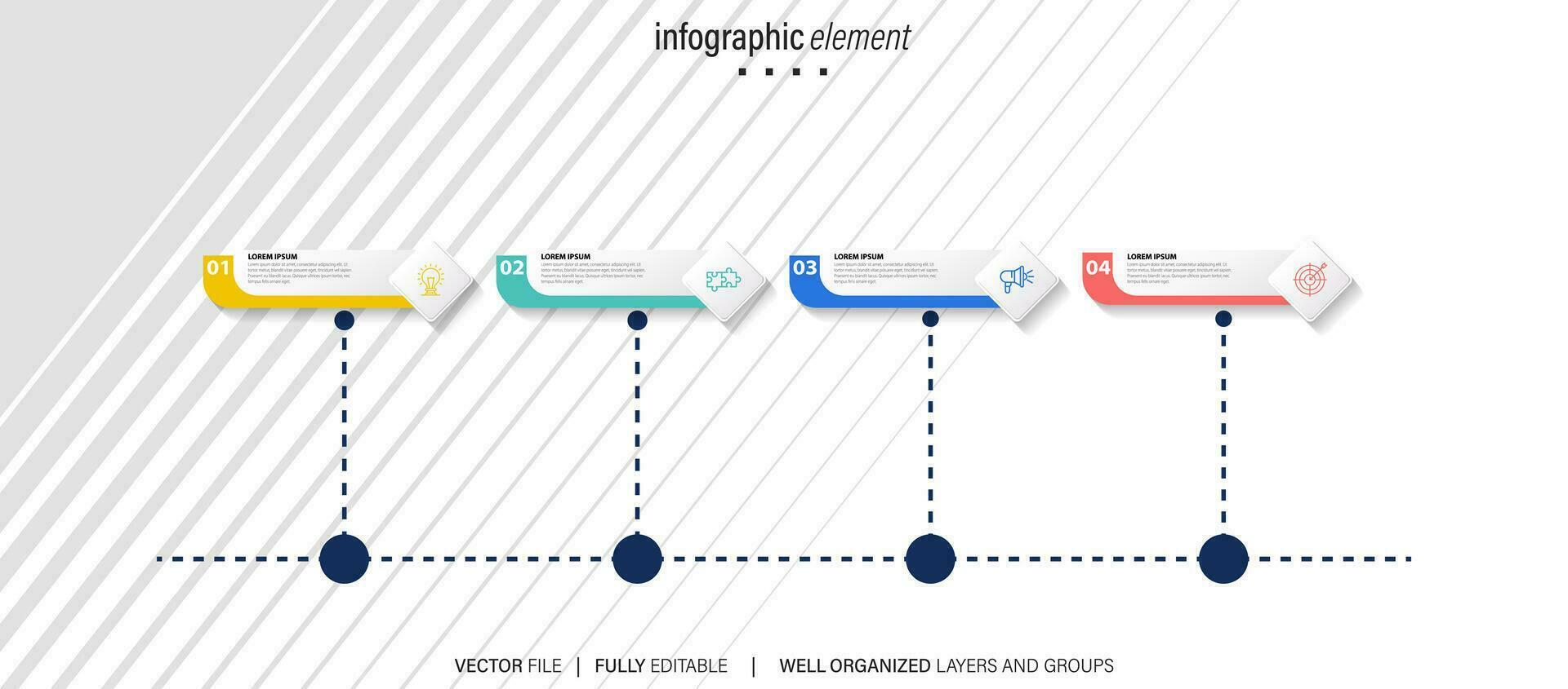 vecteur infographie chronologie conception modèle avec ligne des boites étiqueter, intégré cercles Contexte. chronologie infographie conception vecteur et commercialisation Icônes.