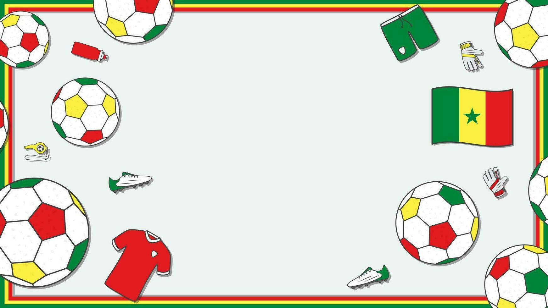 Football Contexte conception modèle. Football dessin animé vecteur illustration. sport dans Sénégal