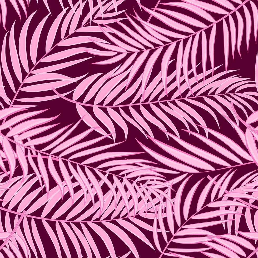 Feuille de palmier rose silhouette transparente motif de fond illustration vectorielle vecteur
