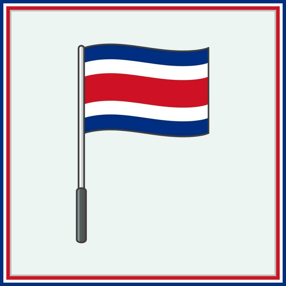 costa rica drapeau dessin animé vecteur illustration. drapeau de costa rica plat icône contour