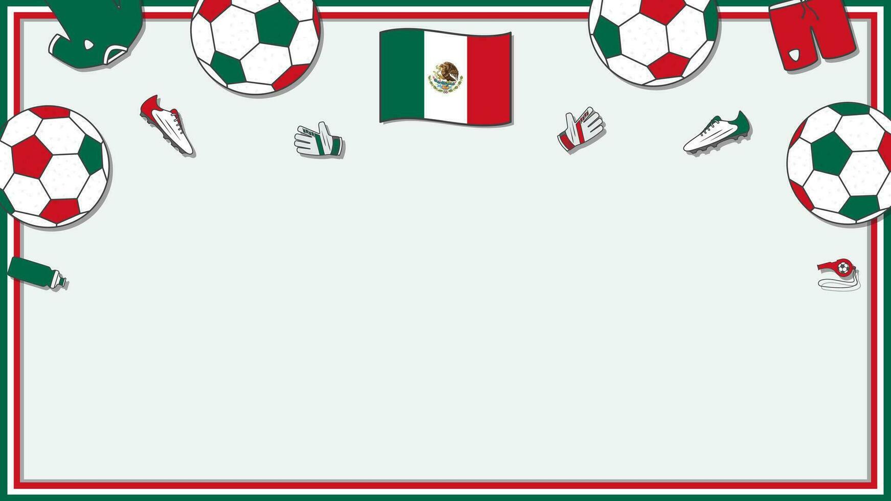 Football Contexte conception modèle. Football dessin animé vecteur illustration. compétition dans Mexique