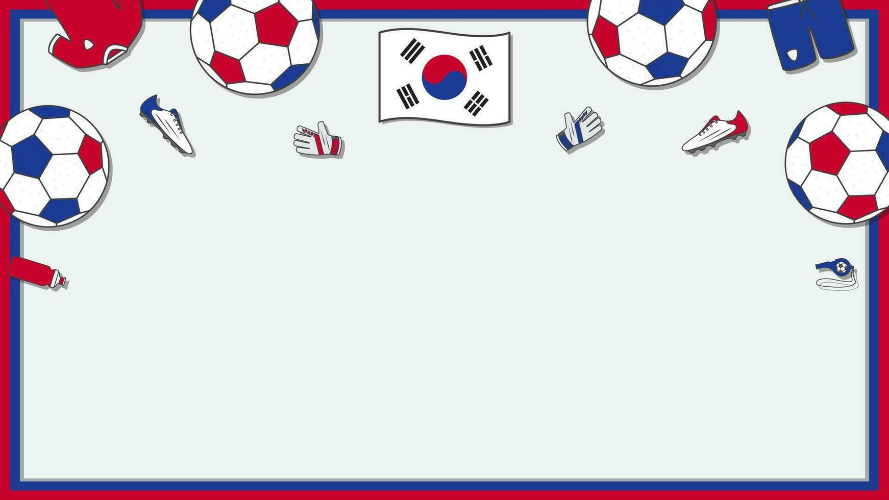 Football Contexte conception modèle. Football dessin animé vecteur illustration. compétition dans Sud Corée