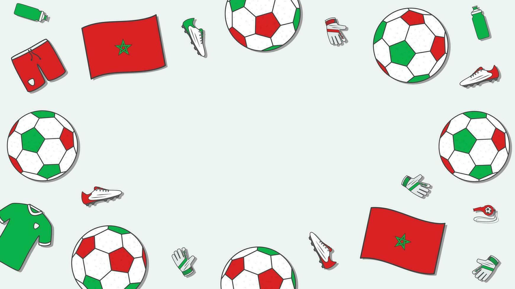 Football Contexte conception modèle. Football dessin animé vecteur illustration. tournoi dans Maroc