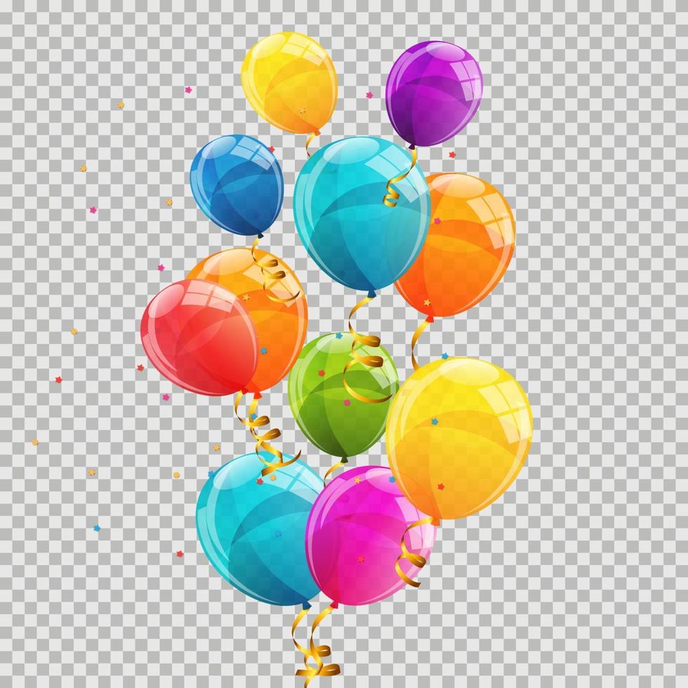 ballons brillants de couleur vecteur