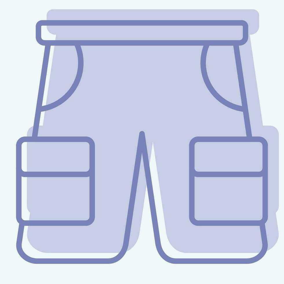 icône shorts. en relation à camping symbole. deux Ton style. Facile conception modifiable. Facile illustration vecteur