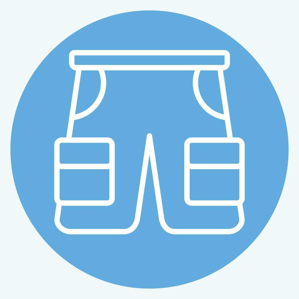 icône shorts. en relation à camping symbole. bleu yeux style. Facile conception modifiable. Facile illustration vecteur