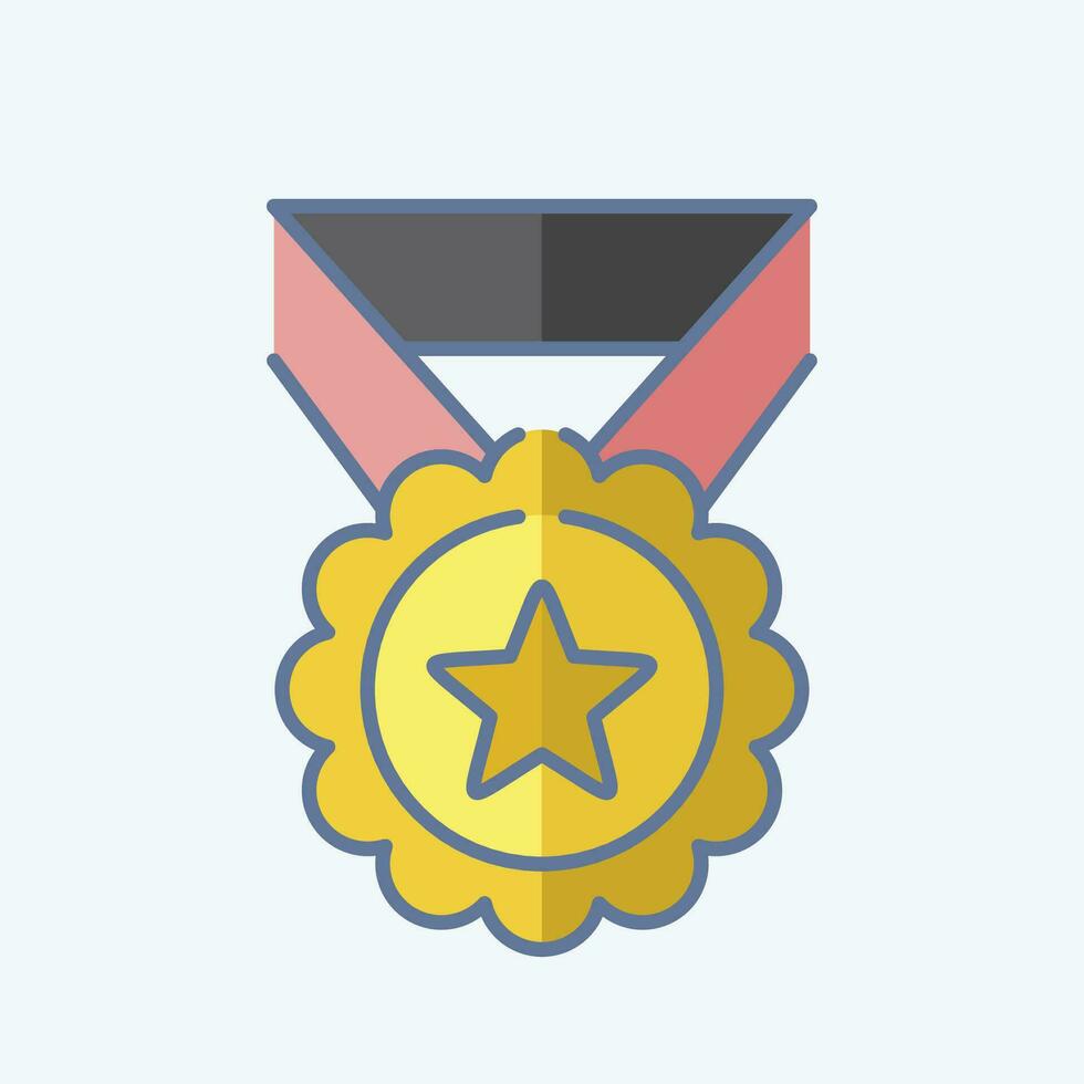 icône médaille 2. en relation à prix symbole. griffonnage style. Facile conception modifiable. Facile illustration vecteur