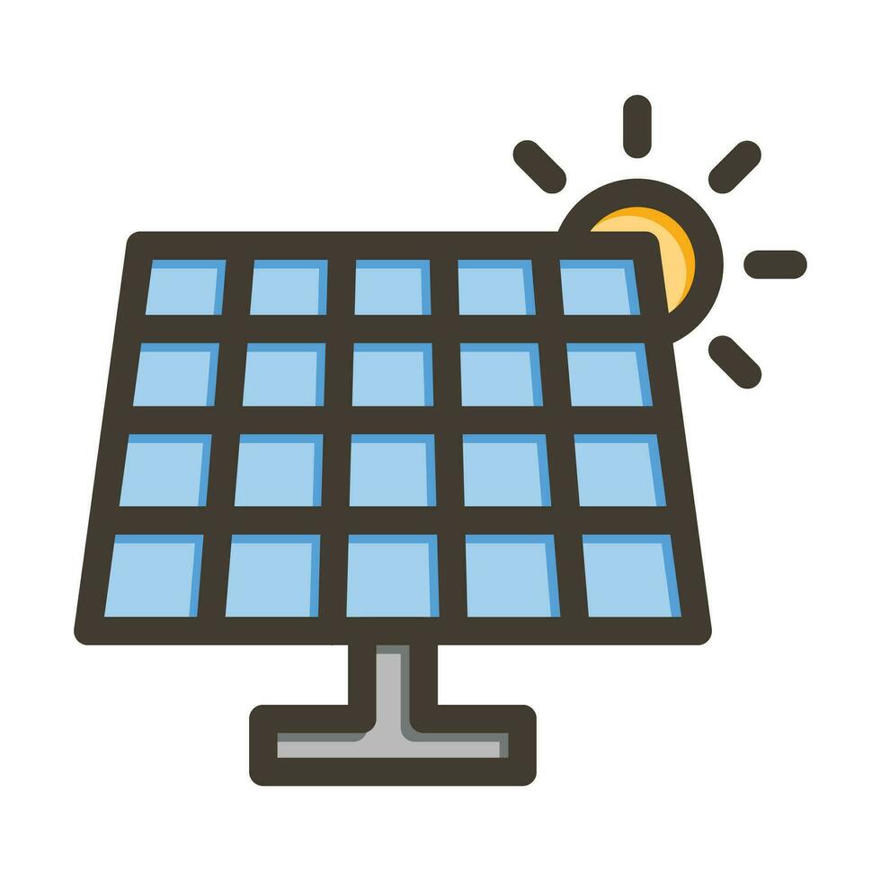 solaire panneaux vecteur épais ligne rempli couleurs icône pour personnel et commercial utiliser.