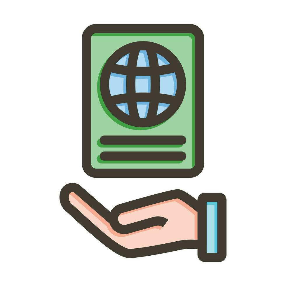 passeport vecteur épais ligne rempli couleurs icône pour personnel et commercial utiliser.