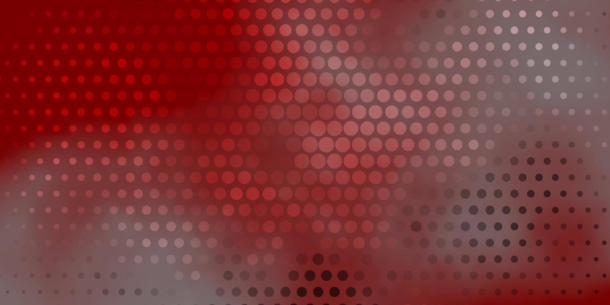 toile de fond de vecteur rouge clair avec des points. illustration abstraite moderne avec des formes de cercle coloré. modèle pour les annonces commerciales.