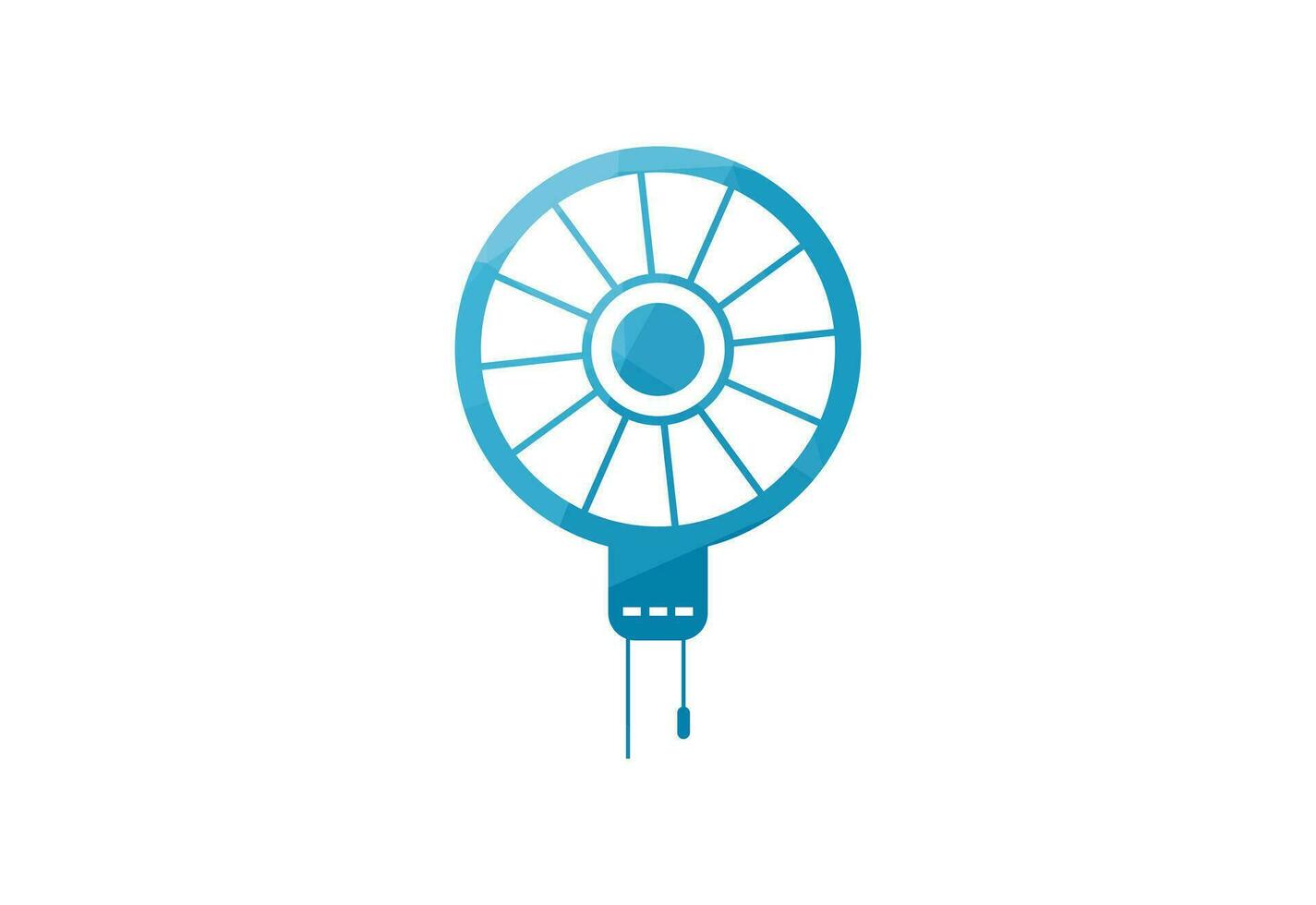 faible poly et Créatif ventilateur logo conception, vecteur illustration