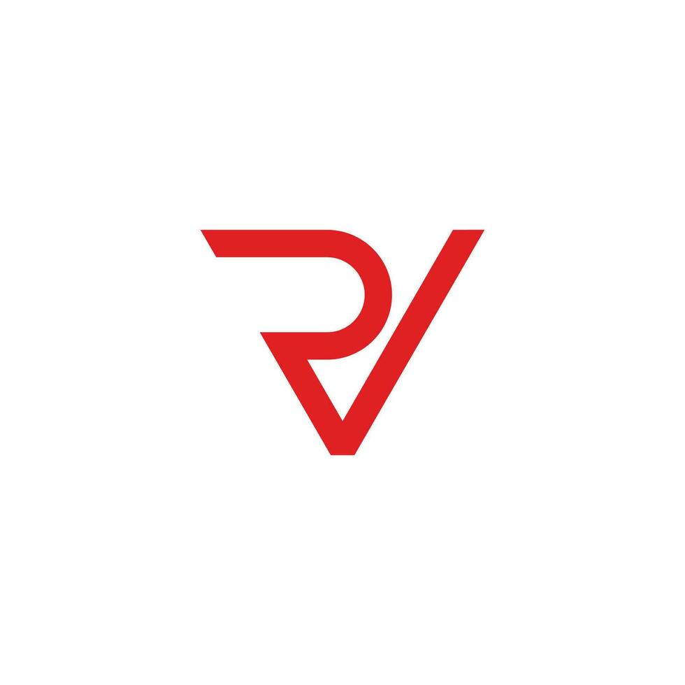 lettre RV rouge Facile nettoyer géométrique logo vecteur