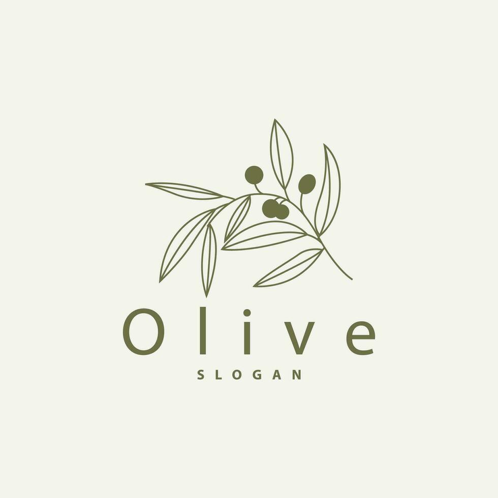 olive pétrole logo prime conception Frais plante jardin Facile minimaliste modèle symbole illustration vecteur