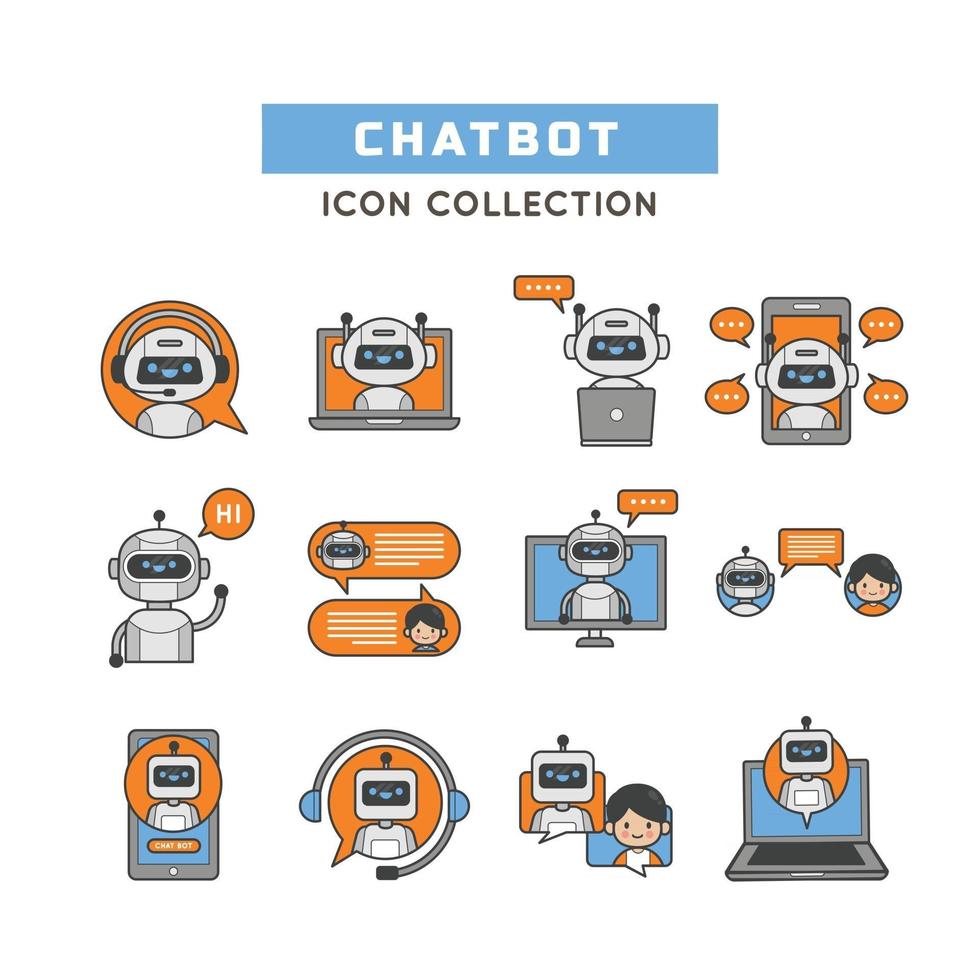 chatbot pour soutenir le service client vecteur