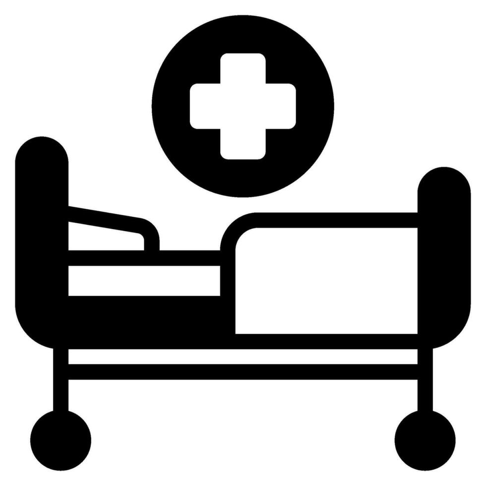 patient lit icône illustration, pour la toile, application, infographie, etc vecteur