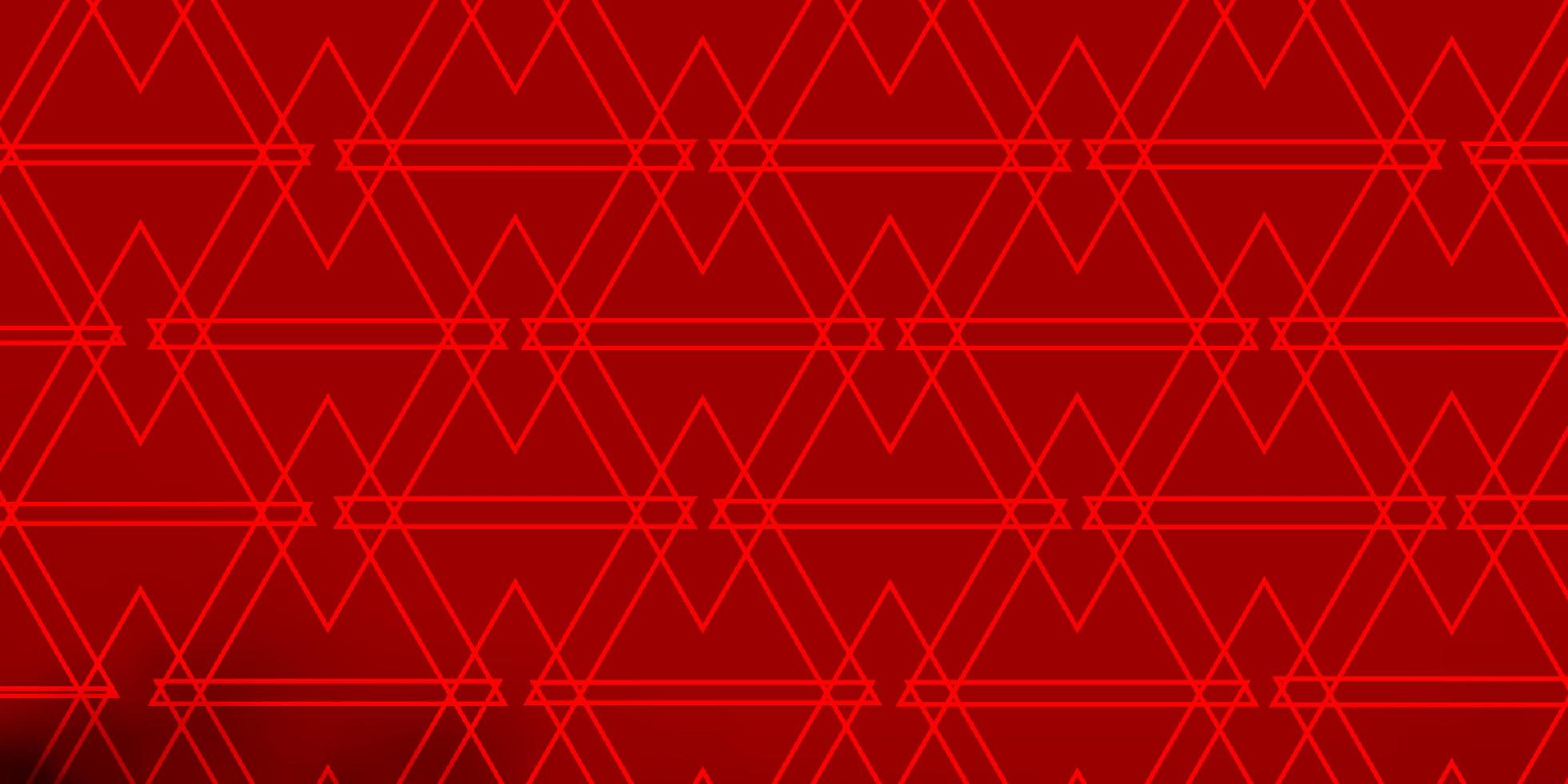 modèle vectoriel rouge clair avec des lignes, des triangles. illustration avec des triangles dégradés colorés. conception pour vos promotions.